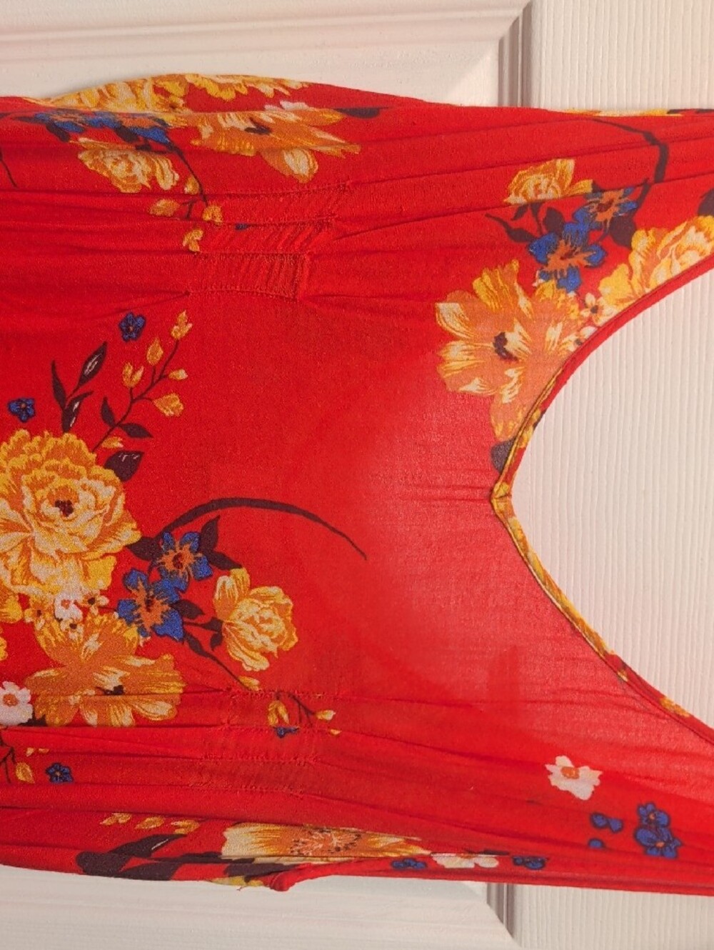 Intimately Free People Red Floral Print Maxi Dress with Yellow and Blue Accents - Picture 6 of 6